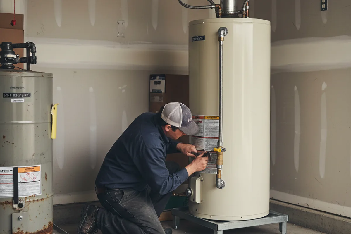 Water heater and shutoff valve replacement in Greenlawn